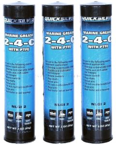 Quicksilver 2-4-C Marine Grease - 3x 85g tubes - 92-8M0208464